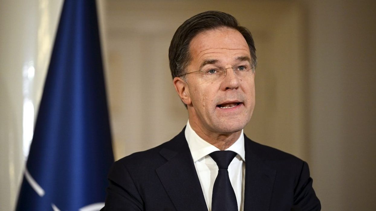 NATO Secretary General Mark Rutte speaks during a joint press conference at the summit of the Baltic Sea NATO countries at the Presidential Palace in Helsinki, Finland, on Jan. 14, 2025.