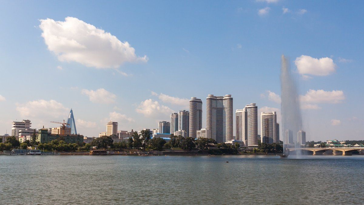 New buildings skyline in Changjon area, Pyongan Province, Pyongyang, North Korea