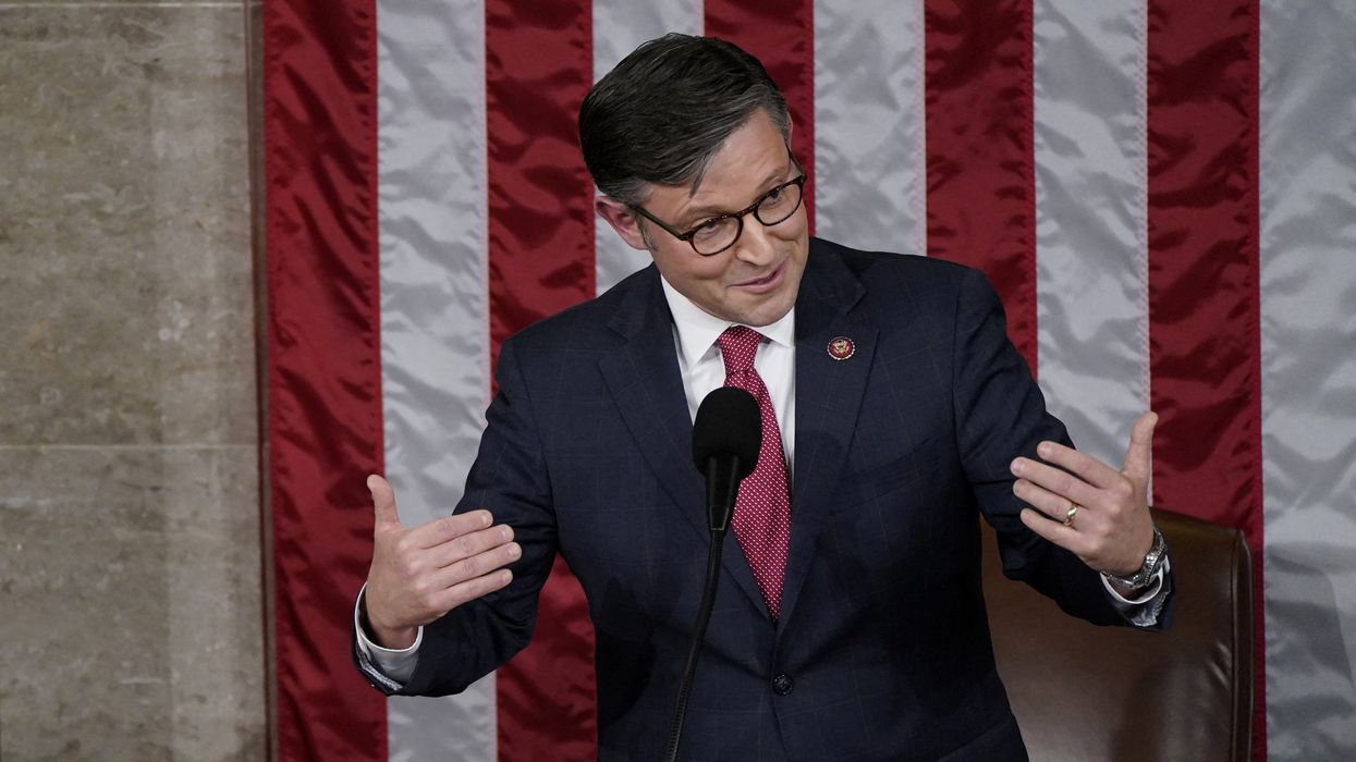 Newly elected Speaker of the House Mike Johnson (R-LA) addresses the U.S. House of Representatives after he was elected to be the new Speaker at the U.S. Capitol in Washington, U.S., October 25, 2023.