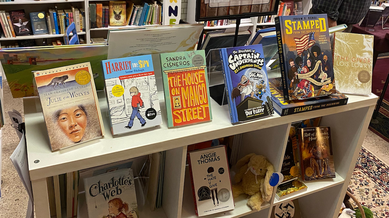 NewSouth Bookstore in Montgomery, Ala., displays books that have been banned by some schools, including "Charlotte's Web" and "Captain Underpants."