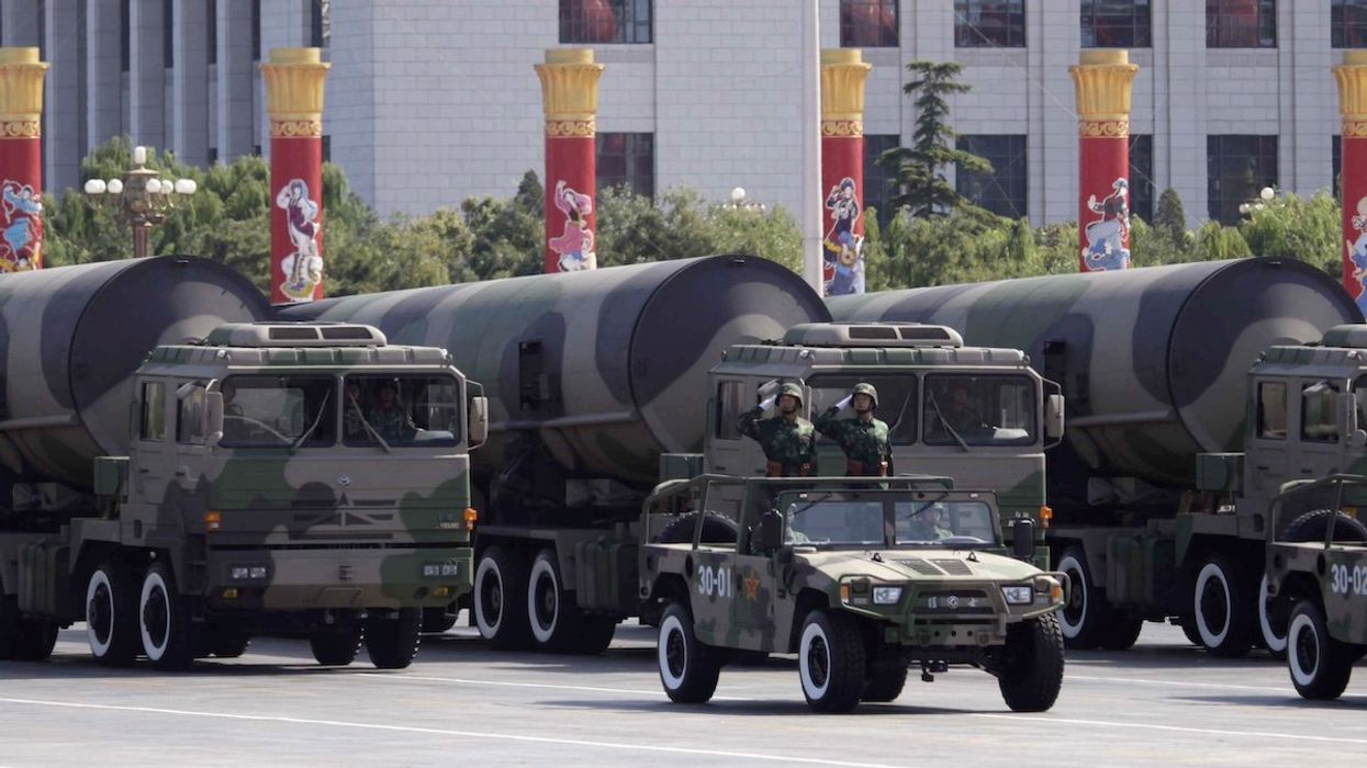 Nuclear-capable missiles are displayed during a massive parade to mark the 60th anniversary of the founding of the People's Republic of China in Beijing October 1, 2009.