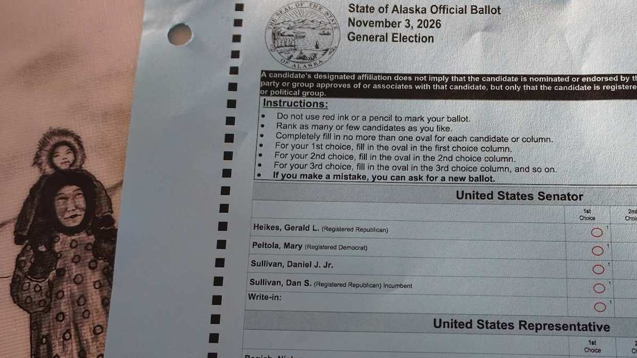 October 28, 2026, Anchorage, Alaska, USA: The Alaska State offical sample ballot shows where there are 2 Daniel Sullivans running for Alaska's Senate seat. One is Daniel J, Sullivan (called decoy Dan) and the other is the incumbant Daniel S. Sullivan.