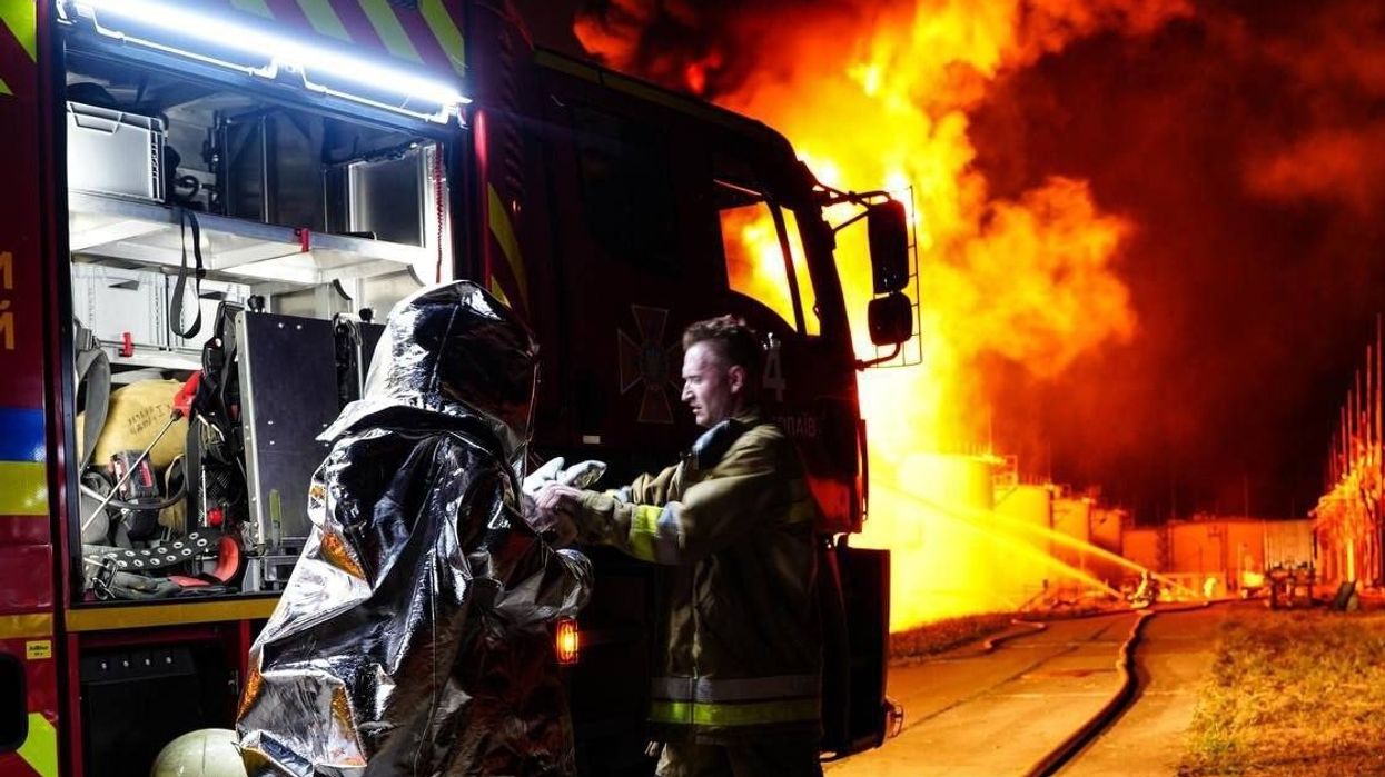 Odessa grain terminal on fire from Russian airstrike