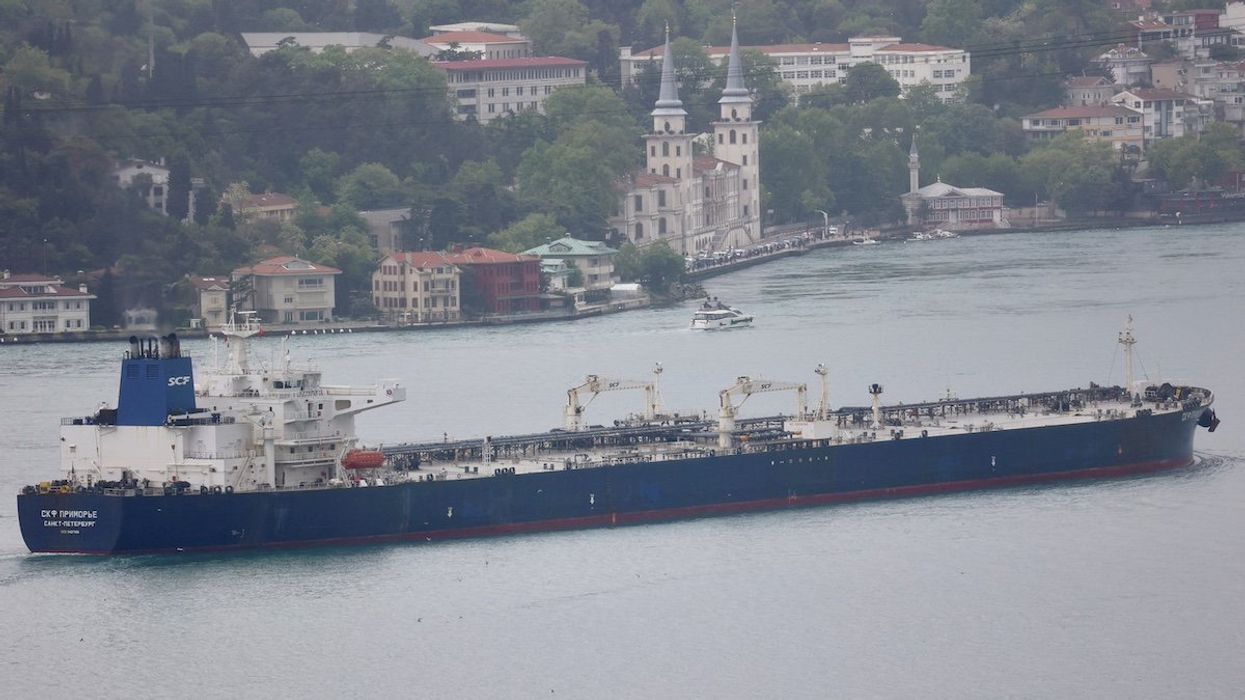 Oil tanker SCF Primorye, owned by Russian state shipping company Sovcomflot, transits the Bosphorus in Istanbul, Turkey, April 29, 2024.