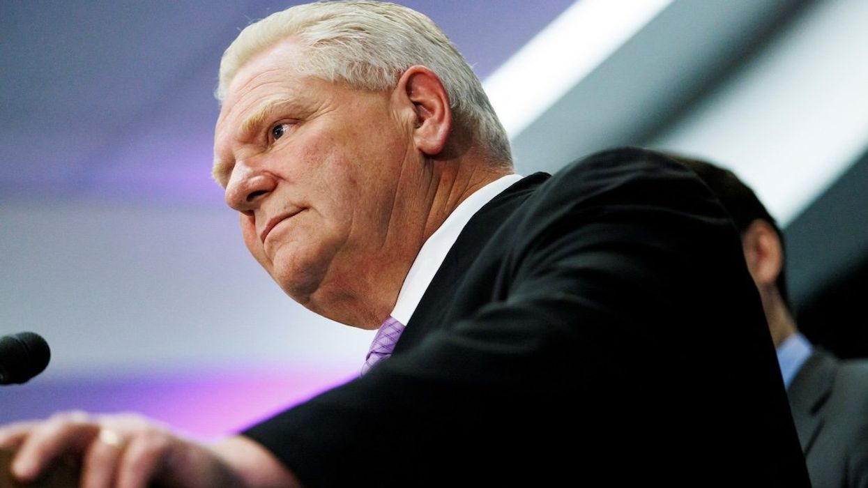 Ontario Premier Doug Ford speaks during a press conference in Toronto, Canada, on May 30, 2024.