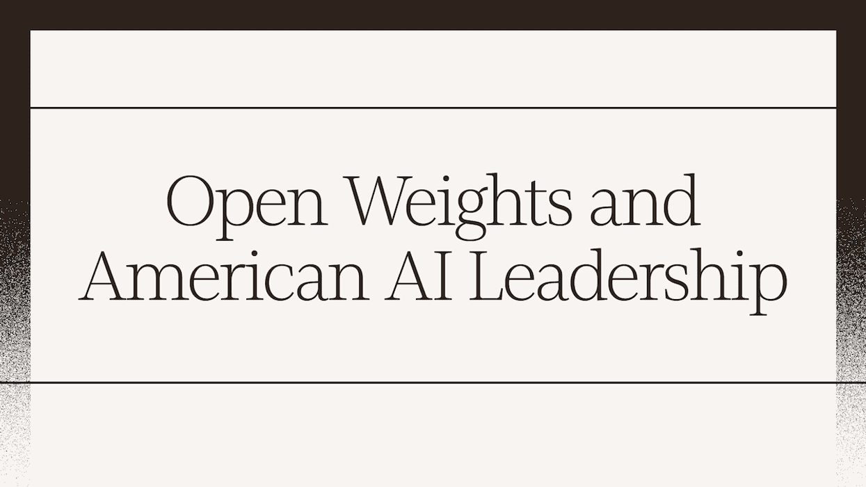 Open weights and American AI Leadership on a white background