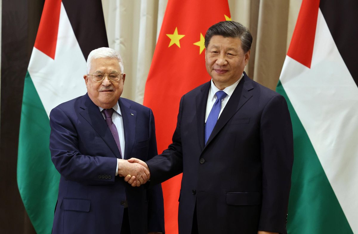 Palestinian Authority chief Mahmoud Abbas meets with Chinese President Xi Jinping on the sidelines of the first Arab-Chinese summit in Riyadh, Saudi Arabia.