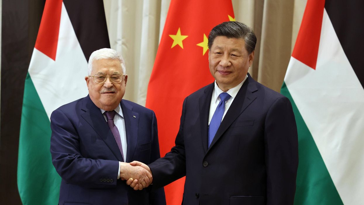 Palestinian Authority chief Mahmoud Abbas meets with Chinese President Xi Jinping on the sidelines of the first Arab-Chinese summit in Riyadh, Saudi Arabia.