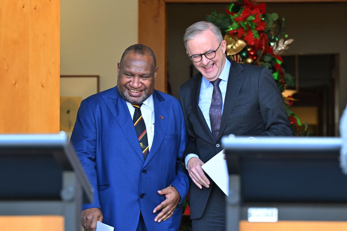 Papua New Guinea’s Prime Minister James Marape and Australia’s Prime Minister Anthony Albanes