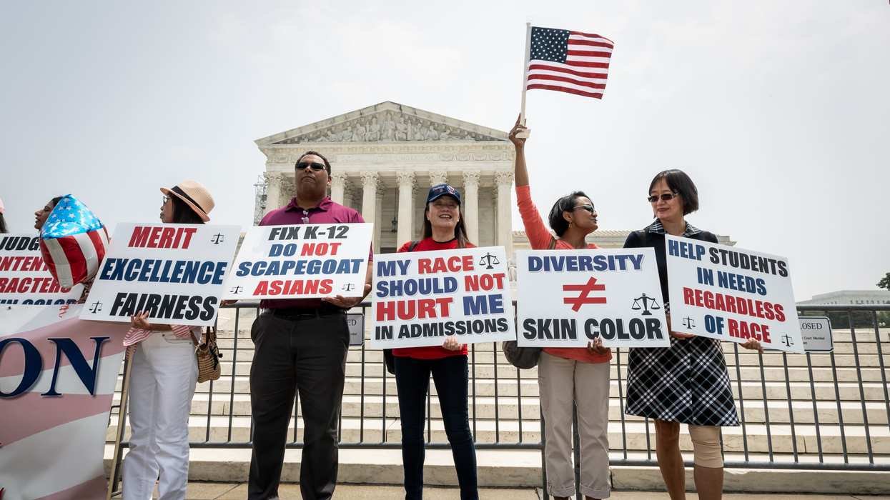People celebrate the US Supreme Court ruling that universities cannot consider race in admissions.