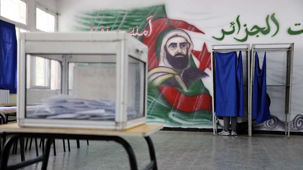 People vote in the legislative elections in Algiers, Algeria, on July 2, 2026.