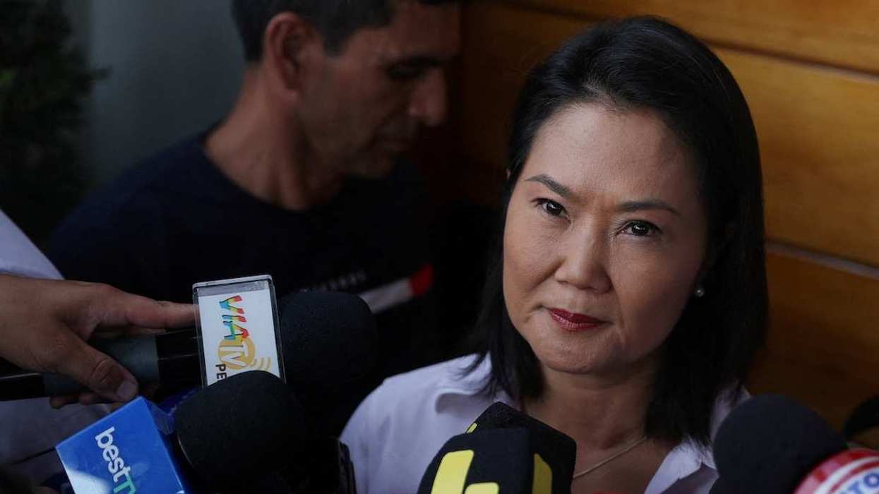 Peru's conservative presidential candidate Keiko Fujimori addresses the media in Lima, Peru, on June 11, 2026.