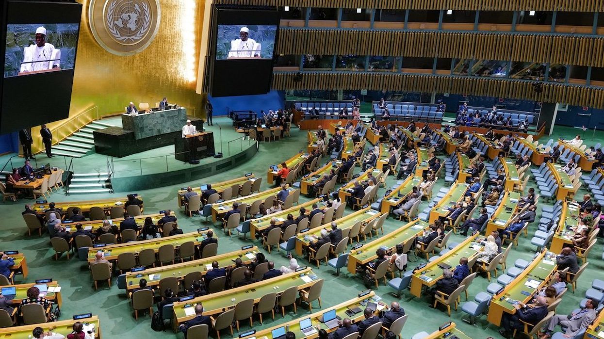 Philemon Yang, president of the 79th session of the UN General Assembly, speaks at the opening of the UN General Assembly's 79th session at the UN headquarters on Sept. 10, 2024.