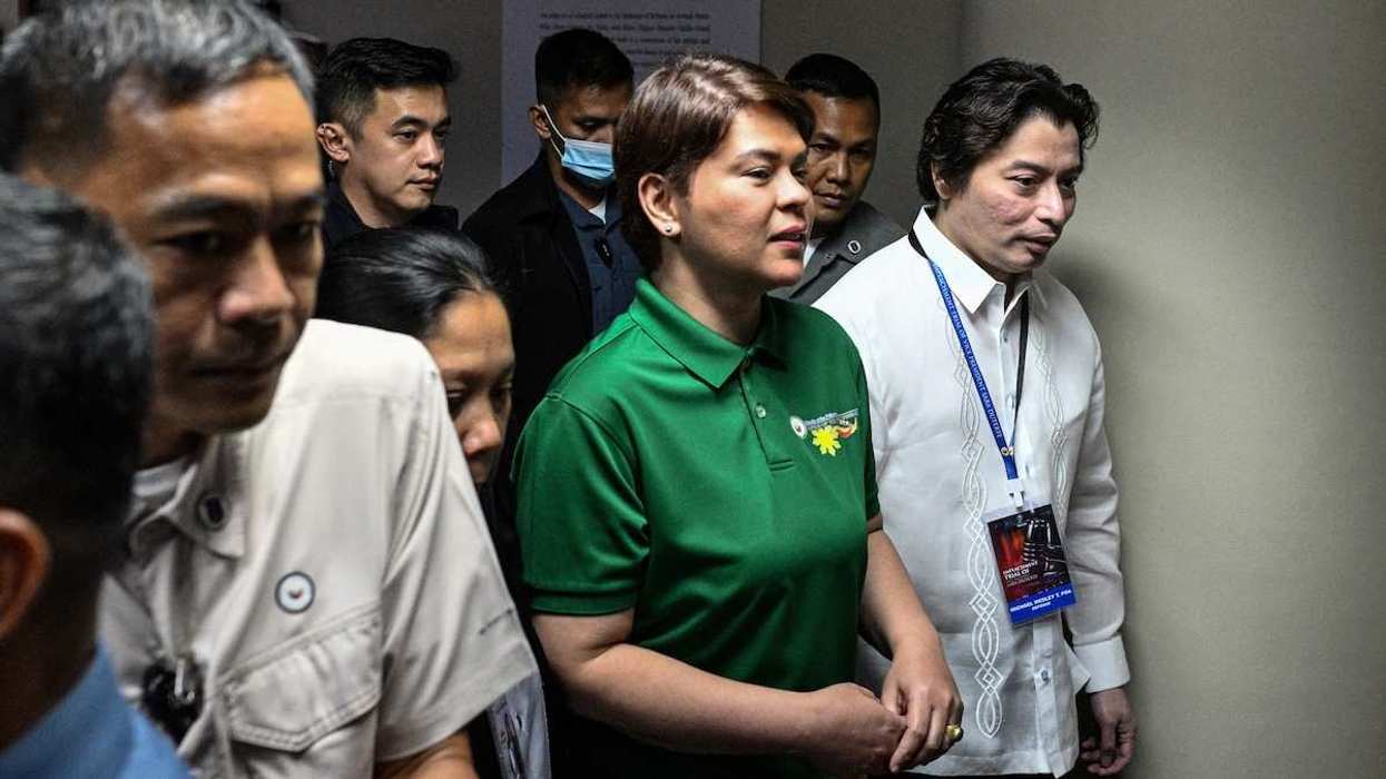 Philippine Vice President Sara Duterte arrives before the start of her impeachment trial
