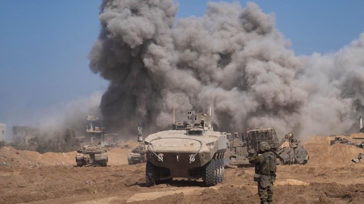 Photo of Israeli forces operating in the northern Gaza Strip on Sunday Nov 5, 2023, in an area from which many attempts to attack the Israeli forces through tunnel shafts and military compounds were detected.