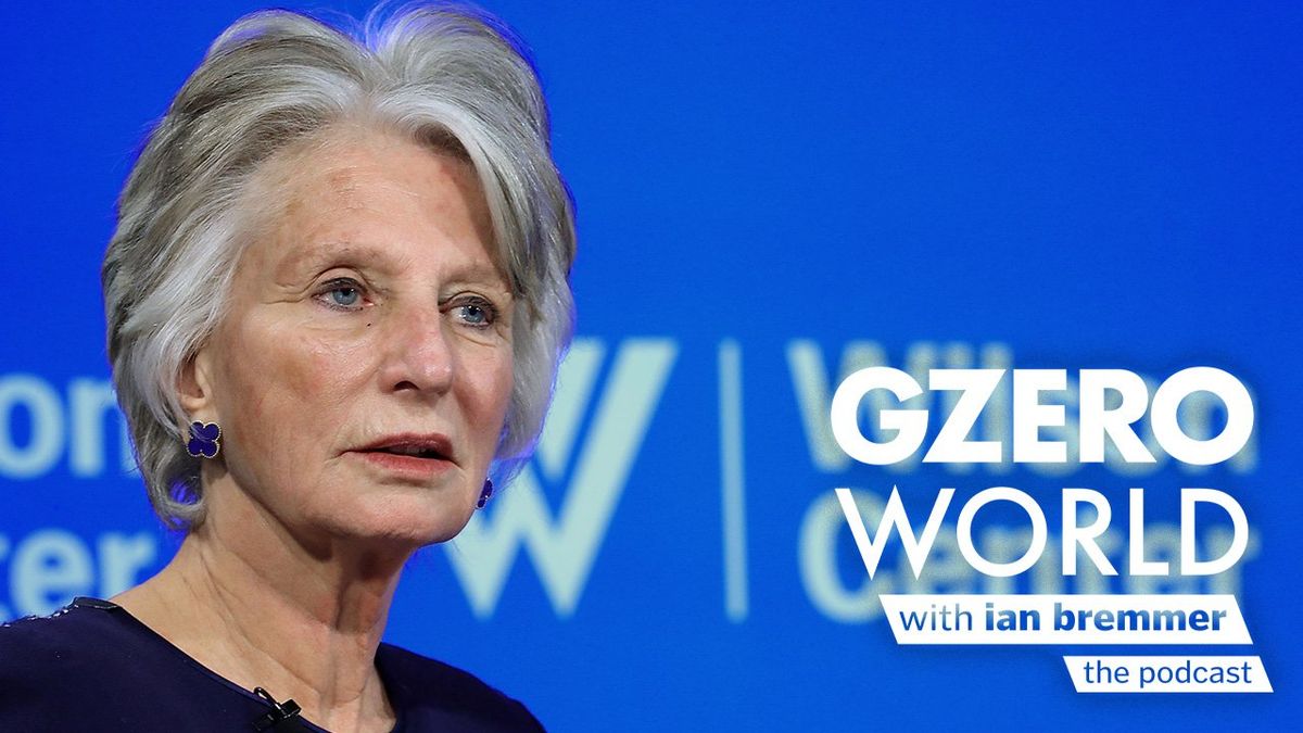 Photograph of Jane Harman with the logo of GZERO World with Ian Bremmer: the podcast