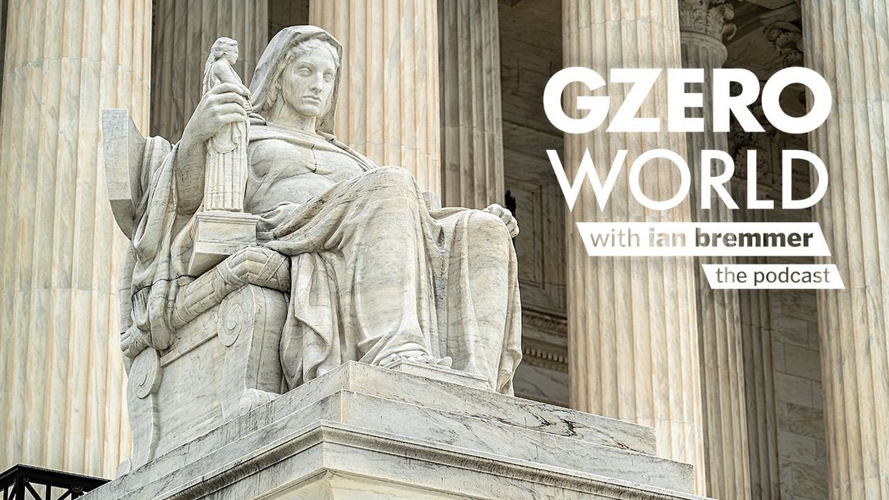Photograph of the statue of Justice in front of the US Supreme Court building