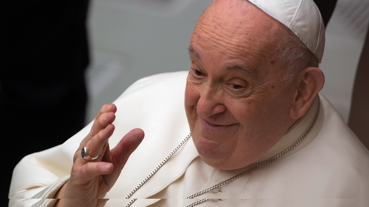 Pope Francis is seen here at an audience to Managers and Employees of TV2000 and Radio InBlu in Paolo VI Hall at the Vatican.