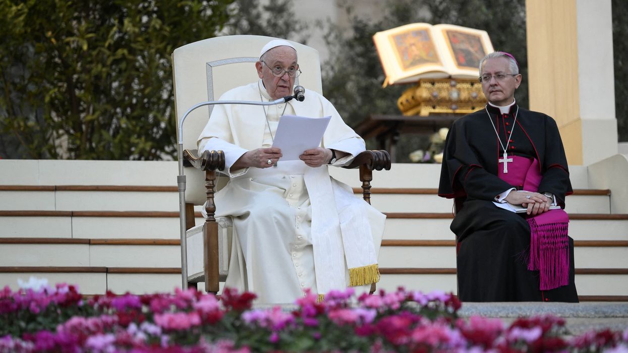 Pope Francis leads an ecumenical prayer vigil in Saint Peter’s square at the Vatican
