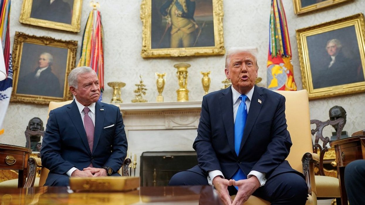 President Donald Trump meets with Jordan's King Abdullah in the Oval Office at the White House in Washington, on Feb. 11, 2025.