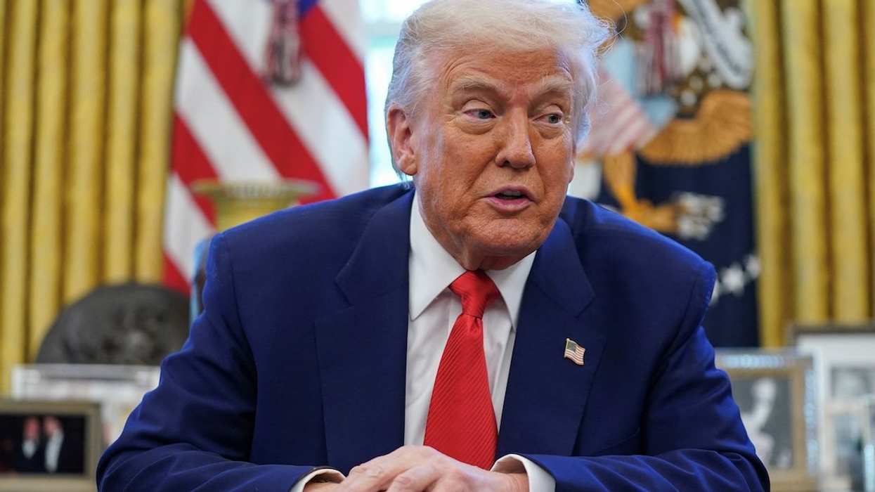 President Donald Trump speaks as he signs executive orders and proclamations in the Oval Office at the White House on April 9, 2025.