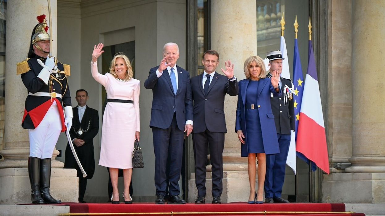 President Emmanuel Macron and Brigitte Macron receive President Joe Biden and First Lady Dr. Jill Biden at Elysee Palace. Featuring: Brigitte Macron, President Emmanuel Macron, President Joe Biden, First Lady Dr. Jill Biden Where: Paris, France When: 08 Jun 2024