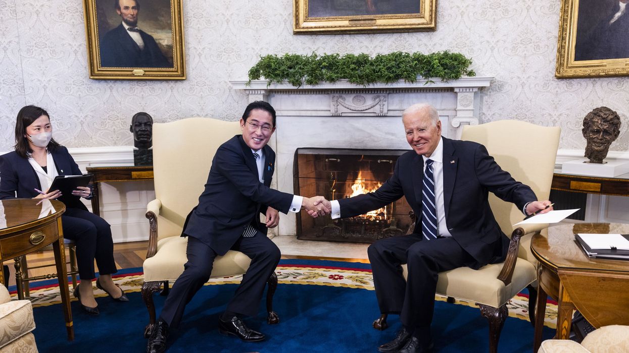 President Joe Biden Meets With Prime Minister Fumio Kishida meet in the Oval Office of the White House in Washington, DC in January 2023.
