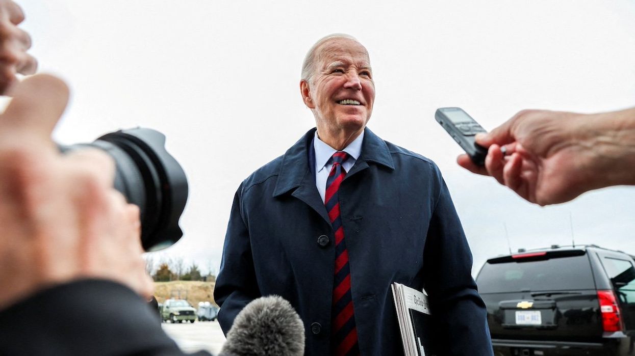 President Joe Biden speaks to the press before boarding Air Force One at Hagerstown Regional Airport in Hagerstown, Maryland, on March 5, 2024.