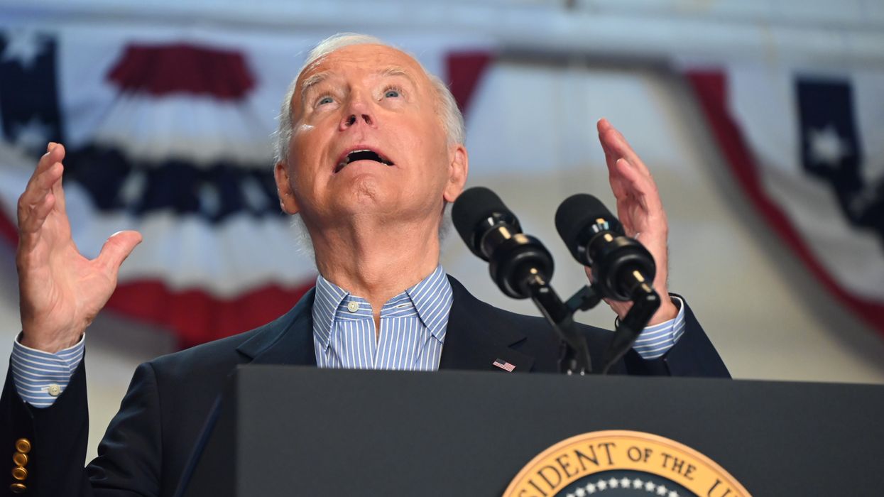 President of the United States Joe Biden is delivering remarks at a campaign rally at Sherman Middle School in Madison, Wisconsin, United States, on July 5, 2024.