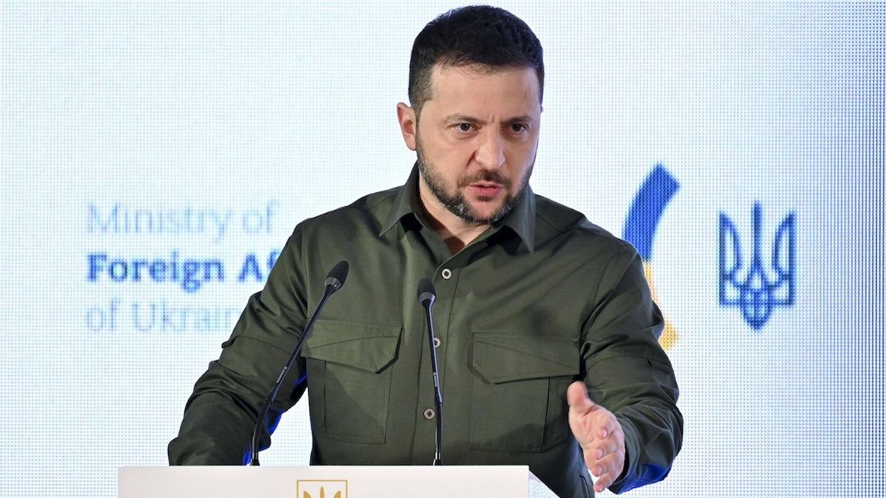 President of Ukraine Volodymyr Zelensky participate in the Conference of Ambassadors of Ukraine, in Kyiv President of Ukraine Volodymyr Zelensky participate in the Conference of Ambassadors of Ukraine, in Kyiv on December 23, 2022.