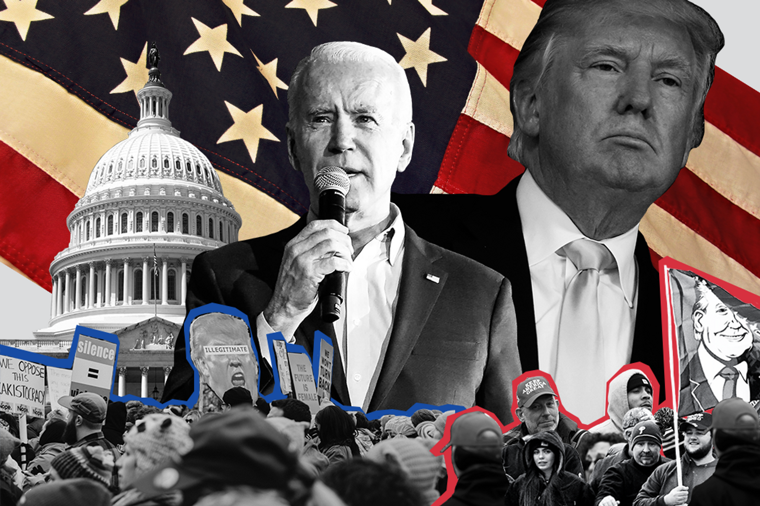 President Trump and Joe Biden will face off in the first US presidential debate on September 29. Art by Annie Gugliotta