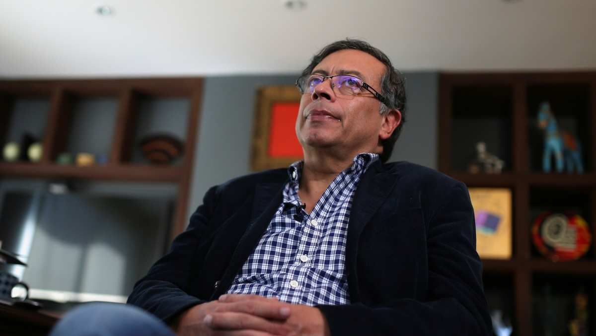 ​Presidential Candidate Gustavo Petro for the political alliance 'Pacto Historico' speaks during an interview with Reuters in Bogota, Colombia June 10, 2022. 