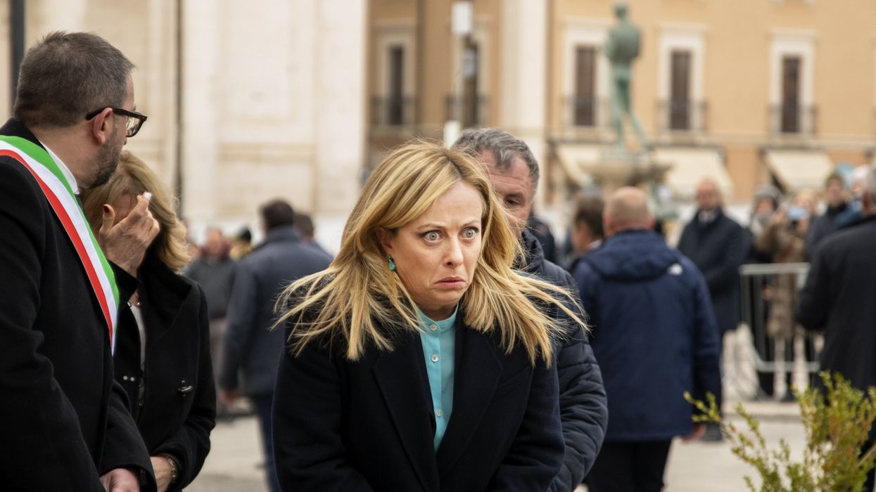 Prime Minister Giorgia Meloni pays tribute to the 309 victims of the earthquake that struck, in L'Aquila, Italy, on 5 April 2009.