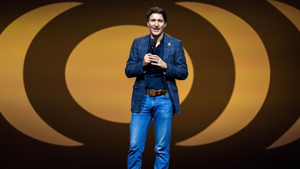 Prime Minister Justin Trudeau speaks at the Invictus Games in Vancouver on Feb. 16, 2025. 