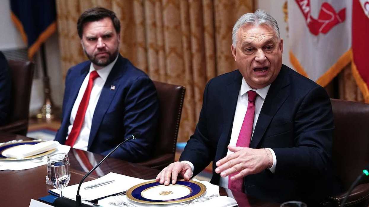 Prime Minister Viktor Orban of Hungary, right, alongside United States Vice President JD Vance. 07 Nov 2025