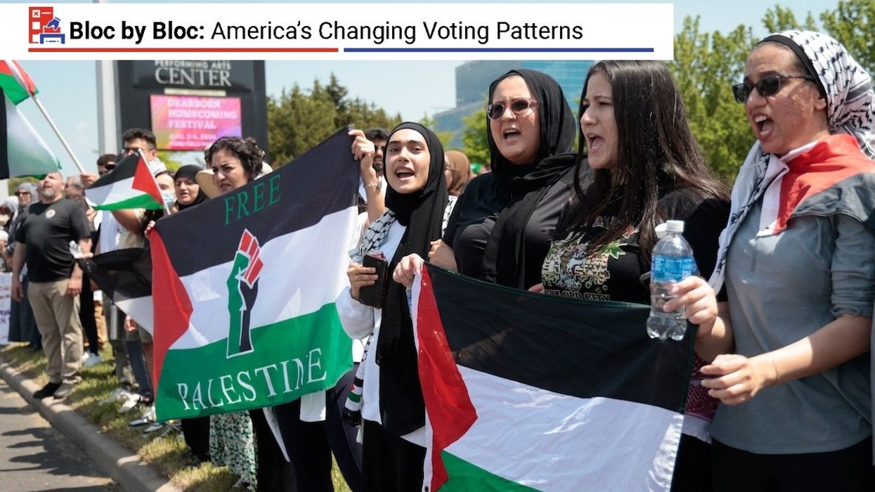 Pro-Palestinian protesters rally for a cease-fire in Gaza during the ongoing conflict between Israel and Hamas in Dearborn, Michigan, on May 19, 2024. 