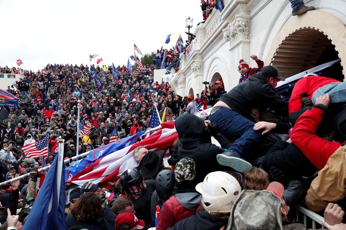 Pro-Trump protesters storm into the U.S. Capitol during clashes with police. Reuters