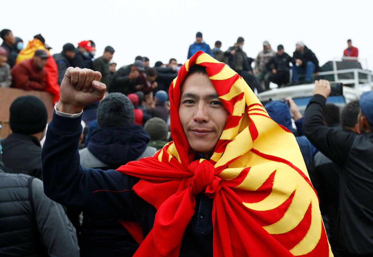 Protest against the results of a parliamentary election in Bishkek, Kyrgyzstan. Reuters