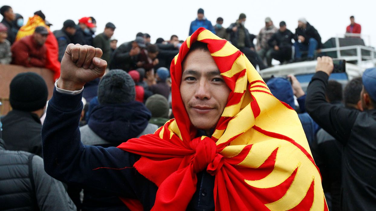Protest against the results of a parliamentary election in Bishkek, Kyrgyzstan. Reuters