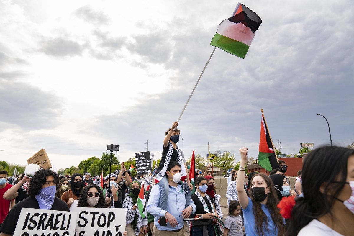 Protest for Palestine in Dearborn, Michigan, home to the largest Arab-American community in the US.