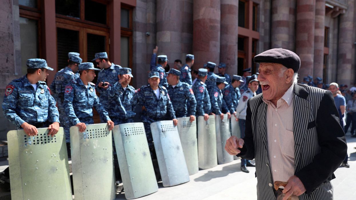 Protest in Yerevan following Azerbaijani military operation launch in Nagorno-Karabakh.