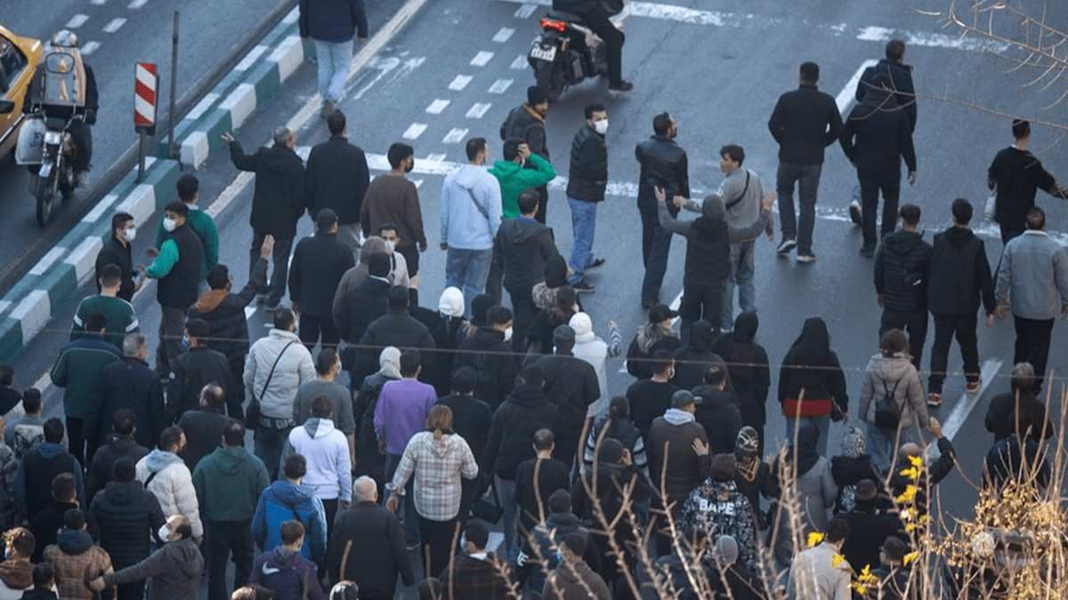 Protesters demonstrate against poor economic conditions in Tehran, Iran, on Dec. 29, 2025.