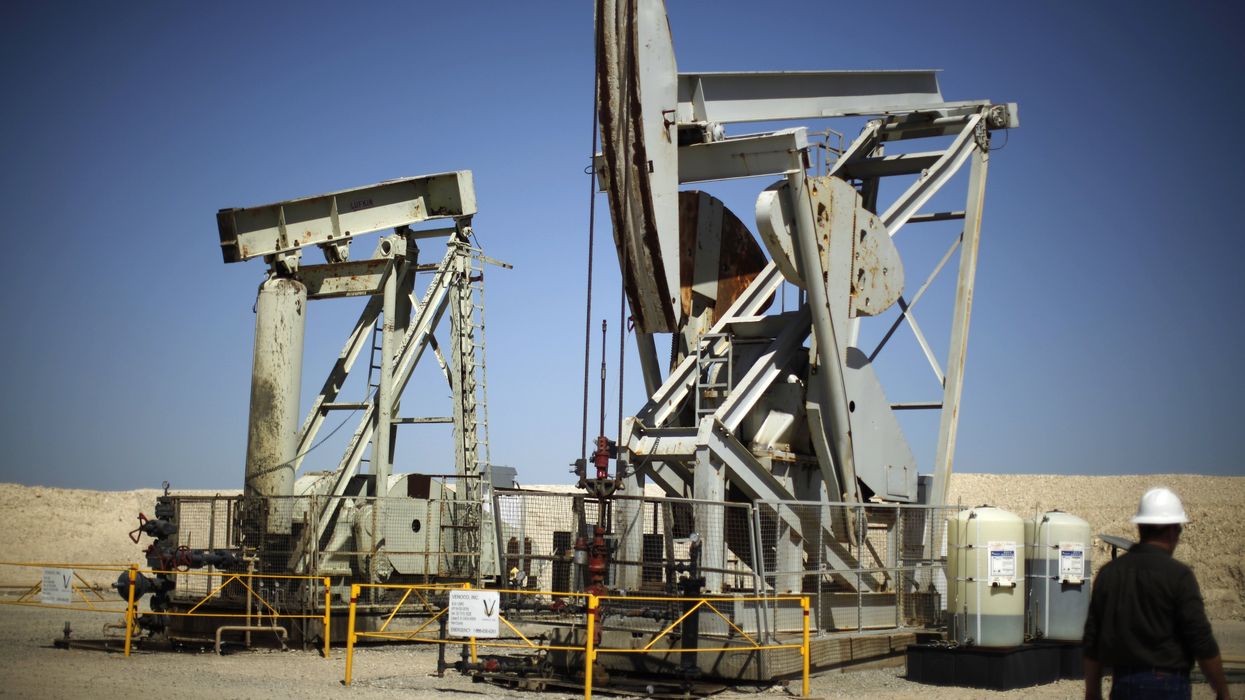 Pump jacks drill for oil in the Monterey Shale, California