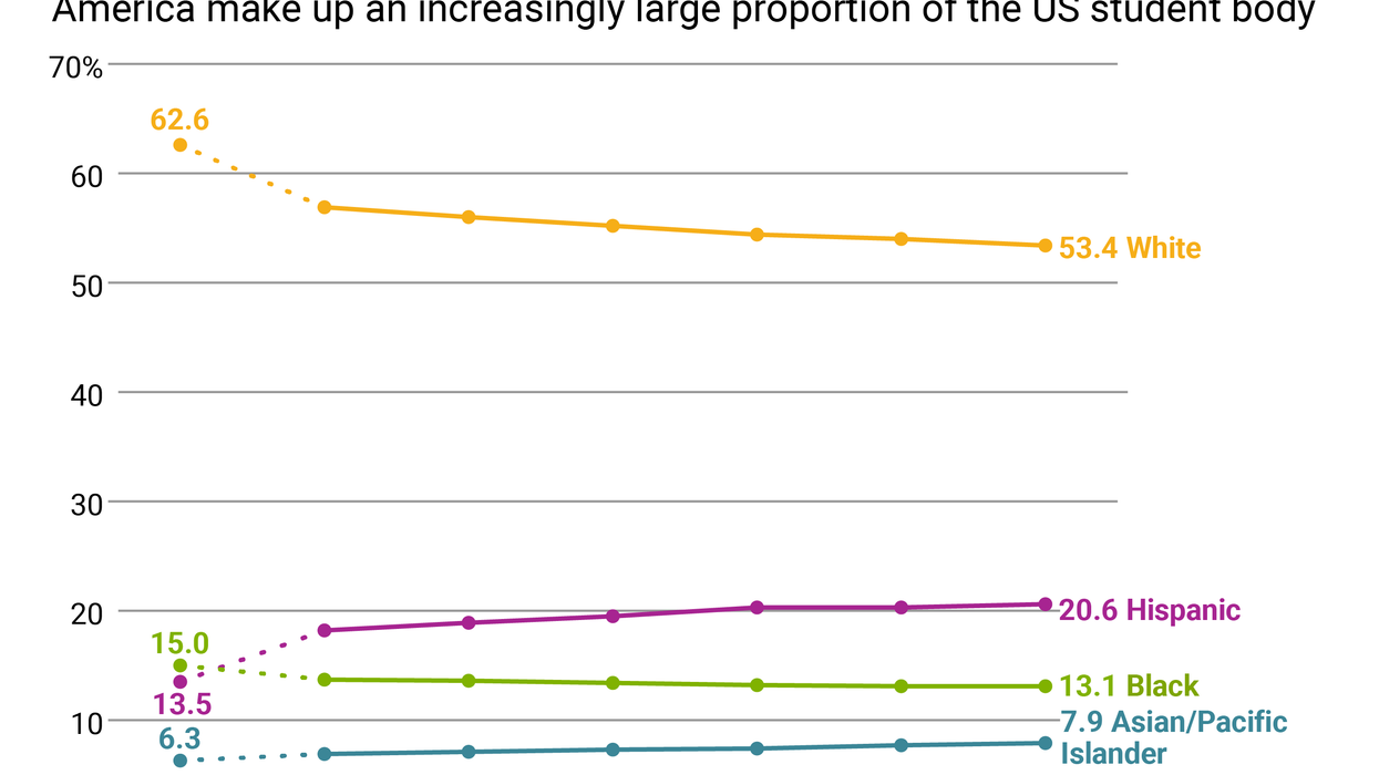Racial makeup of undergraduate students in the U.S. (2010-2021)