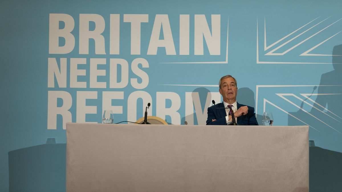 Reform UK leader Nigel Farage in London, United Kingdom, on Nov. 26, 2025.