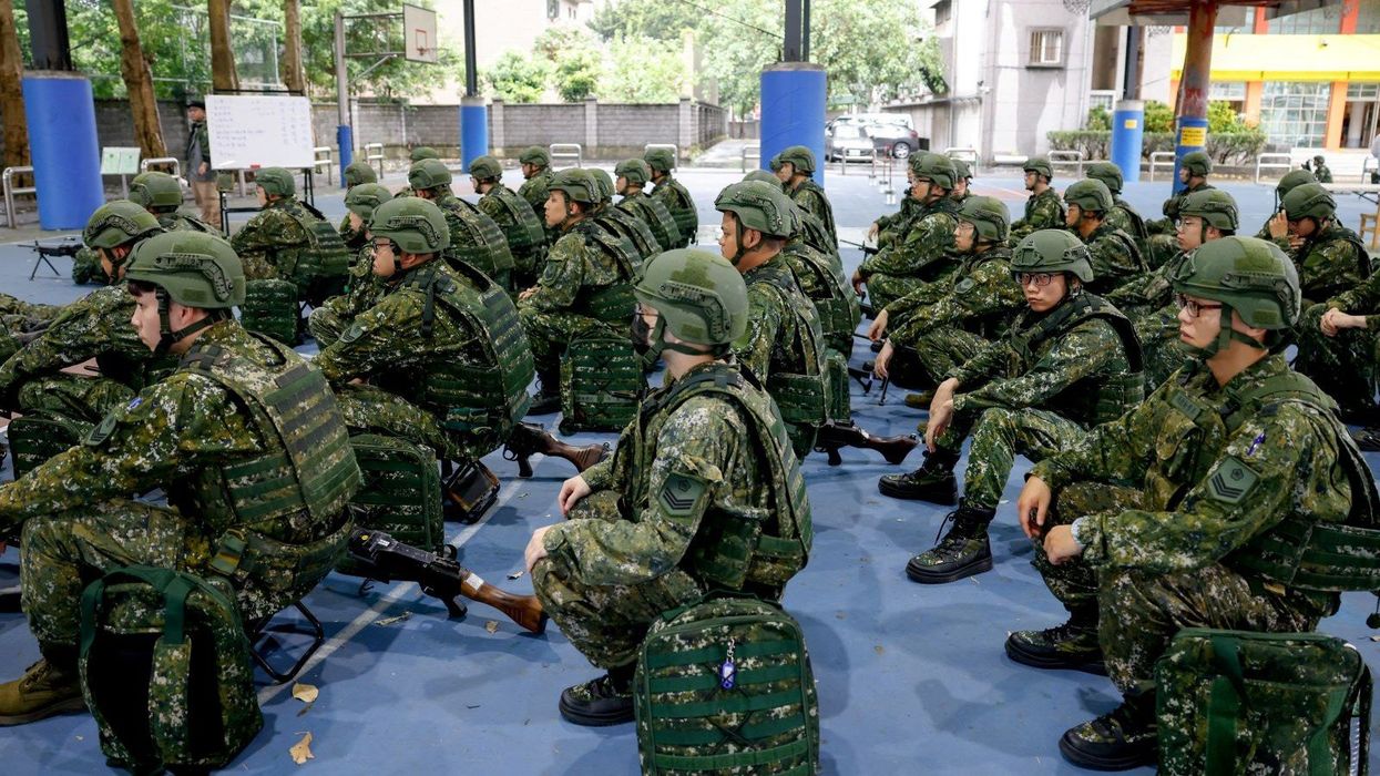 Reservists receive training during the annual Han Kuang military exercises in Taoyuan, Taiwan July 9, 2025.