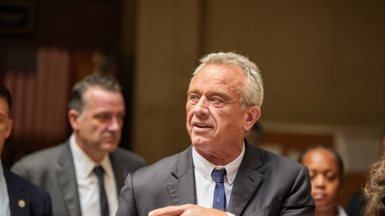Robert F. Kennedy Jr at Supreme Court in Mineola, New York to appeal a ballot suit.