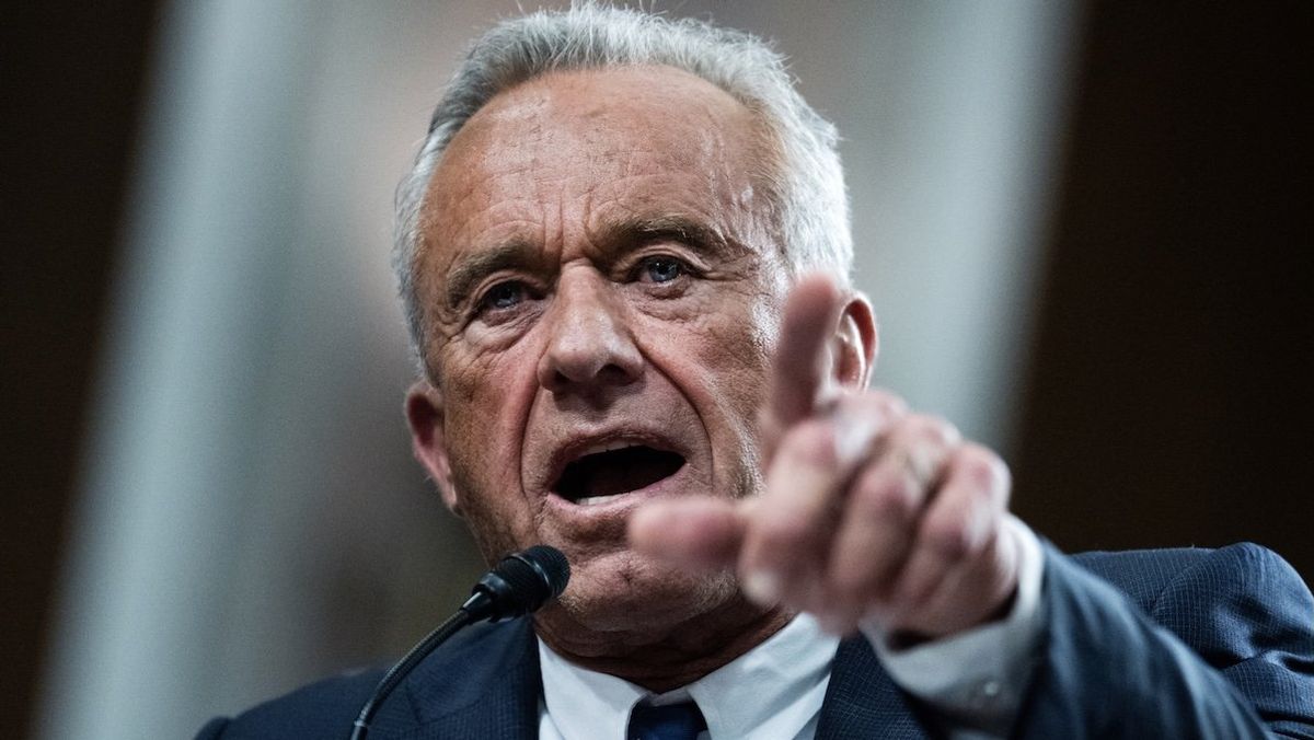 Robert F. Kennedy Jr. testifies during his Senate Finance Committee confirmation hearing in January. 