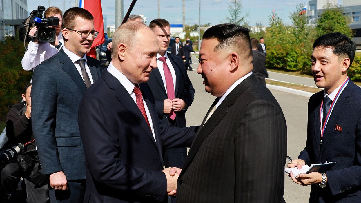 Russia's President Putin and North Korea's leader Kim meet in Amur region.