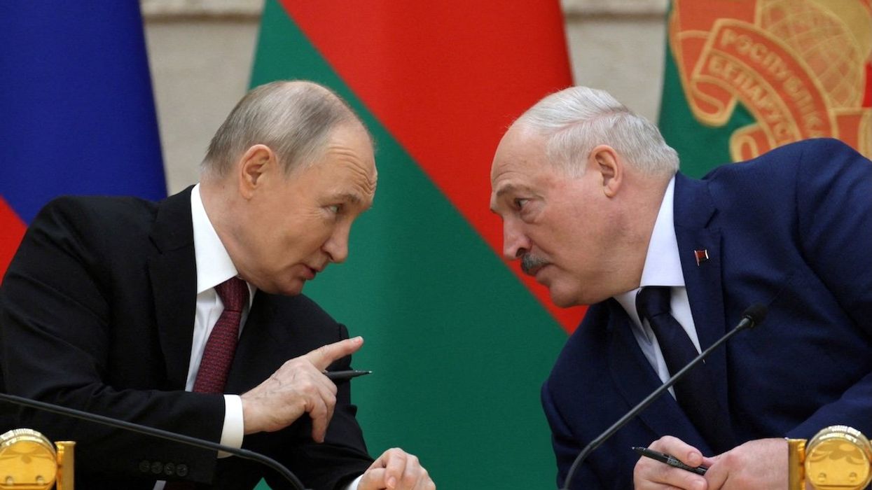 Russia's President Vladimir Putin and Belarus' President Alexander Lukashenko take part in a signing ceremony following a meeting of the Supreme State Council of the Union State of Russia and Belarus in Minsk, Belarus, on Dec. 6, 2024.